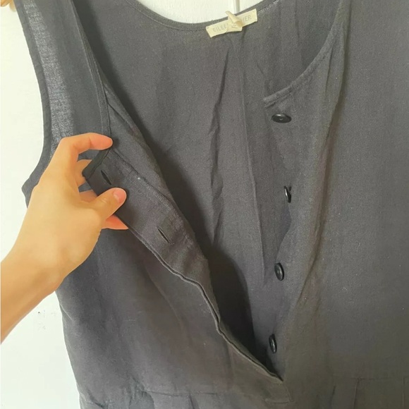 NEW EILEEN FISHER Organic Cotton Romper Black L - Picture 3 of 6